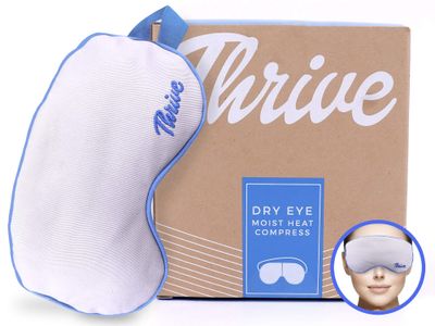Thrive Heated Eye Mask for Dry, Puffy, Pink, and Swollen Eyes - FSA HSA Approved Weighted Compress - Freezable Microwavable for Hot or Cold Relief - Hot Cold Eyemask