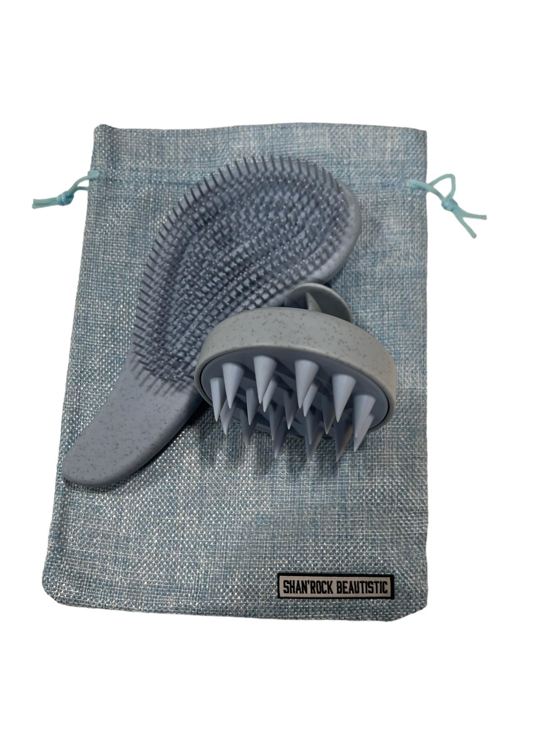 SHAN&#39;ROCK BEAUTISTIC Eco-Friendly Detangler Brush wScalp MassagerAnti-Knot for Smooth Firzz-Free HairWet Dry ScalpExfoliator wSoft Silicone BristlesDandruff Removal Hair Growth