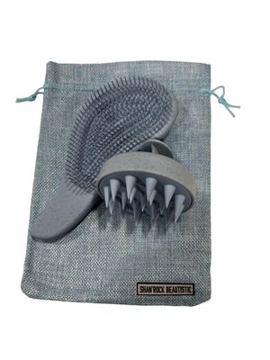 SHAN&#39;ROCK BEAUTISTIC Eco-Friendly Detangler Brush wScalp MassagerAnti-Knot for Smooth Firzz-Free HairWet Dry ScalpExfoliator wSoft Silicone BristlesDandruff Removal Hair Growth