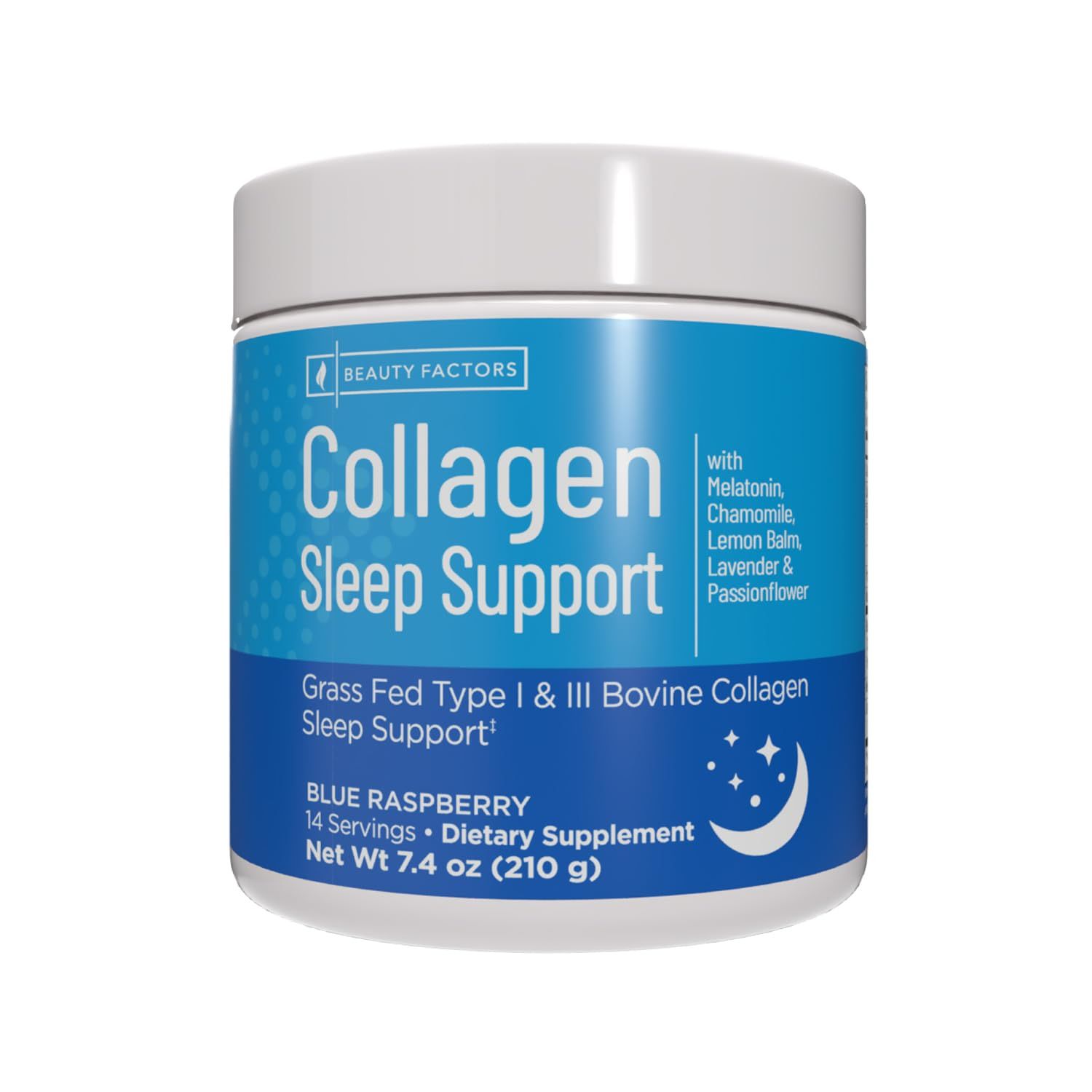Windmill Natural Vitamins Collagen Sleep Support, with Melatonin, Chamomile, Lemon Balm, Supports Hair, Skin and Nails, Type I III Grass Fed Collagen, Sleep Support, Blue Raspberry Flavor
