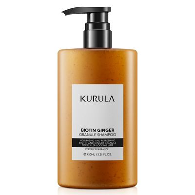 Kurula Biotin Ginger Anti-Thinning Shampoo - Helps Stop Loss for Stronger, Thicker, Longer Hair Scalp-Nourishing, Deep Cleanse and Oil Control 15.2 FL OZ