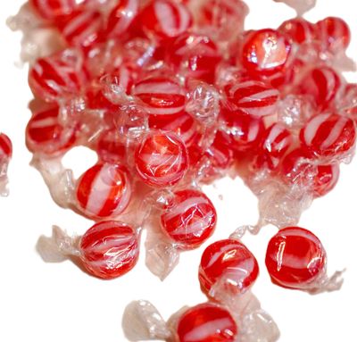 Striped Cinnamon Candy - 2 lbs of Individually Wrapped Sweet Spicy Fresh Red White Hard Candy