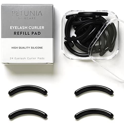 Black Eyelash Curler Refills (24-Pack) Replacement Pads Eye Lash and Cosmetic Accessory Create Permanent Curls and Intense Lashes Universal Fit for Standard Curlers