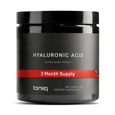 Hyaluronic Acid Supplements - Lab Tested 95 Ultra High Purity - Fermented and Bioavailable with Vitamin C - Third Party Lab Tested - 180 Capsules