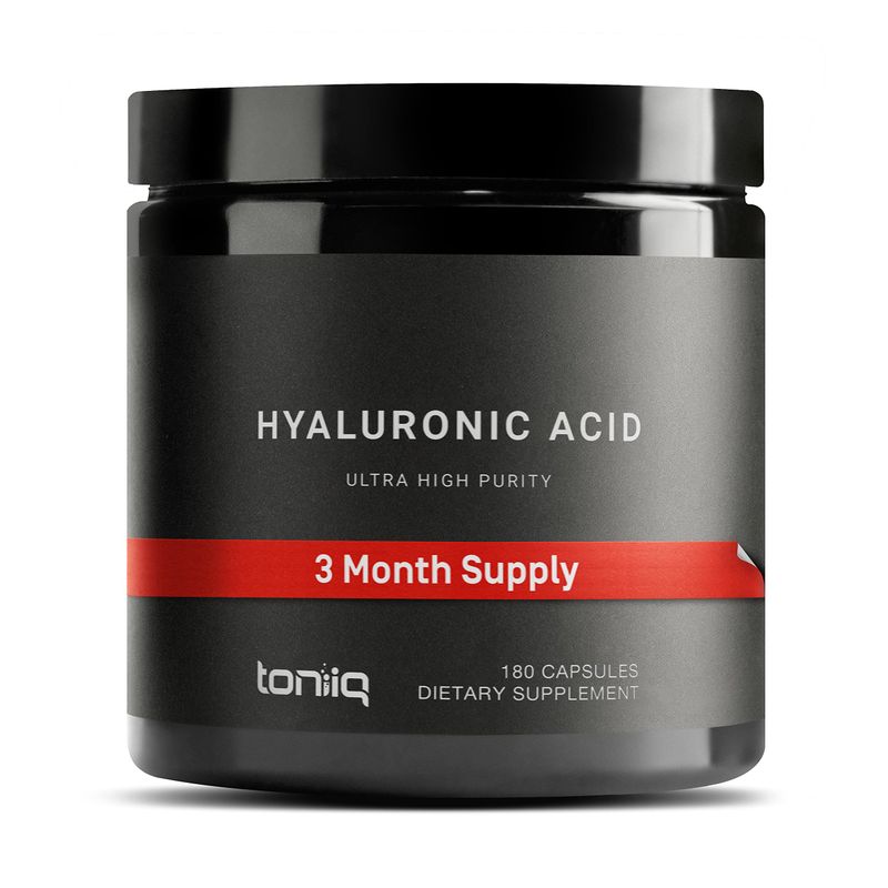 Hyaluronic Acid Supplements - Lab Tested 95 Ultra High Purity - Fermented and Bioavailable with Vitamin C - Third Party Lab Tested - 180 Capsules