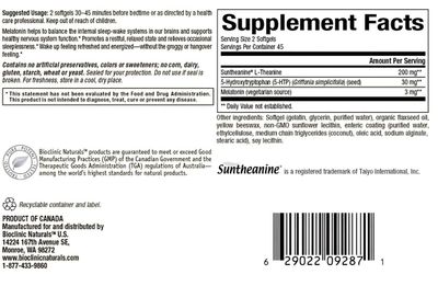 Bioclinic Naturals, Somno-Pro 90 gels with Melatonin, 5HTP, and L-Theanine