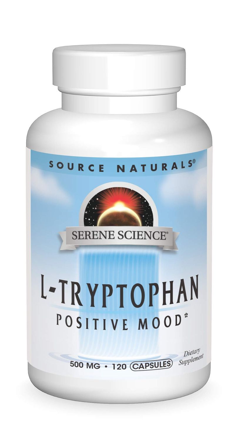 Source Naturals Serene Science L-Tryptophan, Positive Mood, 500 mg - 120 Capsules