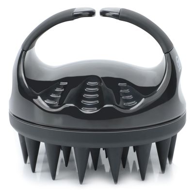 FREATECH Hair Scalp Massager Shampoo Brush with Long Soft Silicone Bristles for Scalp Care, Gentle Scrub to Exfoliate, Intensive Massage to Relax the Head, Dandruff Removal and Hair Growth, Black