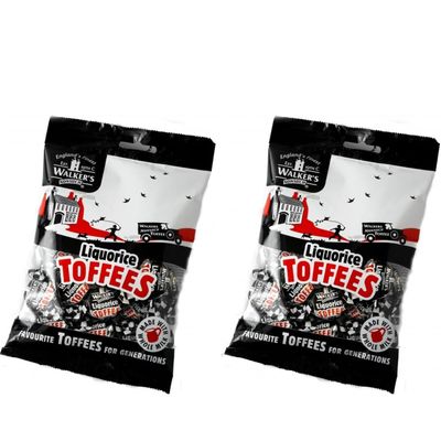 Walkers&#39; Nonsuch Liquorice Toffees with Condensed Milk Black Treacle Imported from the UK Traditional British Candy Old Fashioned Licorice Toffee 5.29 Oz (Pack of 2)