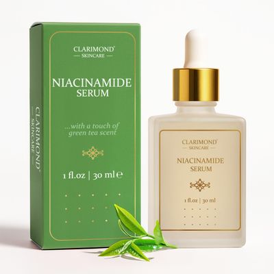 CLARIMOND Niacinamide Multi-Peptides Serum with Green Tea - 5 Niacinamide Hyaluronic Acid for Hydration, Pore Refinement Oil Control - Lightweight, Calming Formula for All Skin Types