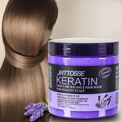 JRTTOSSE Lavender Brazilian Fruit of Life Collagen Hair Treatment Deep Repair Conditioning Argan Oil Collagen Hair Mask Essence for Dry Damaged Hair All Hair Types 16.90 oz 500ml (Lavender)