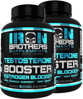 Test Booster for Men with Estrogen Blocker - Anti-Estrogen Dietary Supplement - Natural Aromatase Inhibitor - Increase Libido Strength 60 Capsules - Muscle Growth - Weight Loss (2 Bottles)
