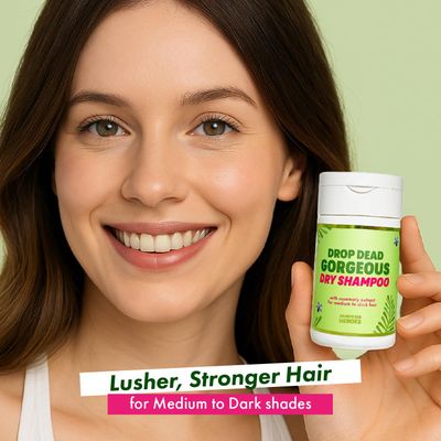 Handmade Heroes Dry Shampoo with Rosemary Oil for Hair Growth Healthier Looking Hair Volumizing Non Aerosol Drop Dead Gorgeous Dry Shampoo Rosemary 1.8oz (Medium to Dark 1pc)