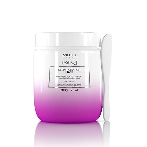 YBERA PARIS Fashion UP Mask Ideal for Extremely Dry Hair Shining Hair Color Safe Enhanced with Oil Grape Seed Murumuru Sulfates-Parabens Free 7.0 Oz