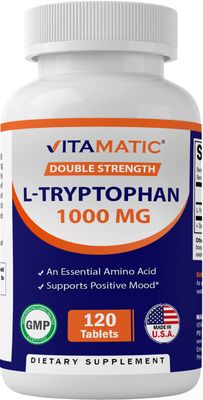 Vitamatic L-Tryptophan 1000mg 120 Tablets (120 Tablets (Pack of 1)) (1 Bottle)