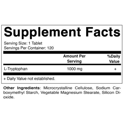 Vitamatic L-Tryptophan 1000mg 120 Tablets (120 Tablets (Pack of 1)) (1 Bottle)