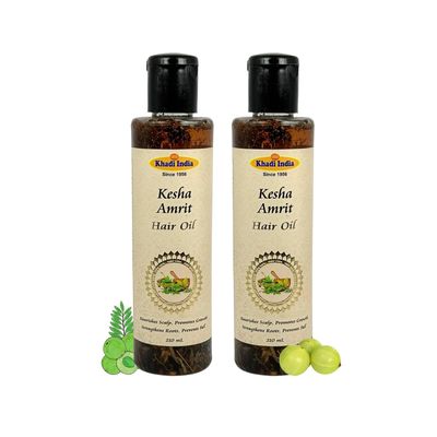 Khadi India Kesha Amrit Hair Oil: Ayurvedic Hair Nourishment (Set of 2)