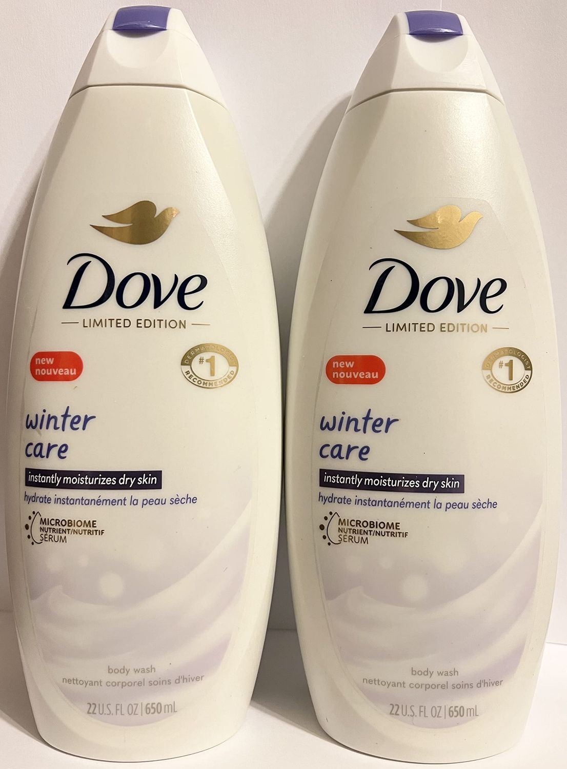Dove Nourishing Body Wash - Limited Edition Winter Care - Net Wt. 22 FL OZ (650 mL) Per Bottle - Pack of 2 Bottles