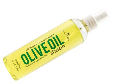 Black Queen Olive Oil Sheen Spray for Locs, Braids, 4C Hair - Moisturizing, 8 oz, USA-Made