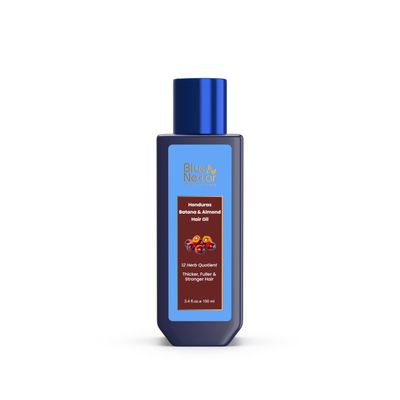 Blue Nectar Batana Oil for Thicker Hair Pure Honduras Batana Oil for Hair Growth with Organic Almond Oil Ayurvedic Hair Growth Oil for Stronger Hair (12 Herbs, 3.38 FlOz)