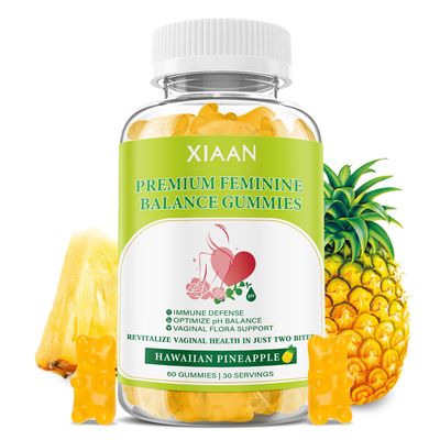 XIAAN Premium Feminine Balance Gummies for Women&#39;s Immune Health, Hawaiian Pineapple Gummies Support PH Balance Vaginal Health, Vegan, Gluten-Free, 60 Gummies