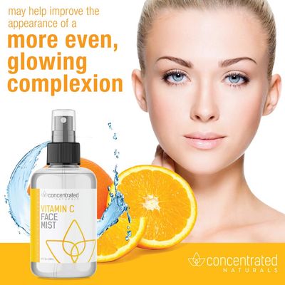 Vitamin C Glow Hydrating Anti-Aging Face Mist wActives Vita C, Niacinamide, Collagen, Peptides and Retinol Refreshes Brightens Complexion 4 fl oz, 120 ml