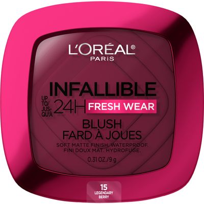 L&#39;Oreal Paris Infallible Up to 24H Fresh Wear Soft Matte Blush, Blendable, Long-Lasting and Waterproof Cheek Make Up, Legendary Berry 15, 0.31 Oz