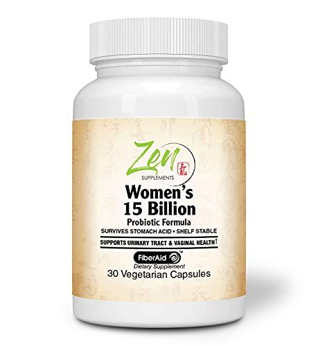 Zen Supplements - Womens 15 Billion Multi-Probiotic - Supports Urinary and Vaginal Health with Lactobacilli Bifado Blended Strains Survives Stomach Acid, Shelf Stable 30-Vegcaps