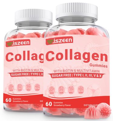 Collagen Gummies, Collagen Pepdites for Women Men, Multi Collagen Hydrolyzed wProtein Type I, II, III, V X, Biotin, Hyaluronic Acid, Vitamins C E - Skin, Hair, Nails Joint Support