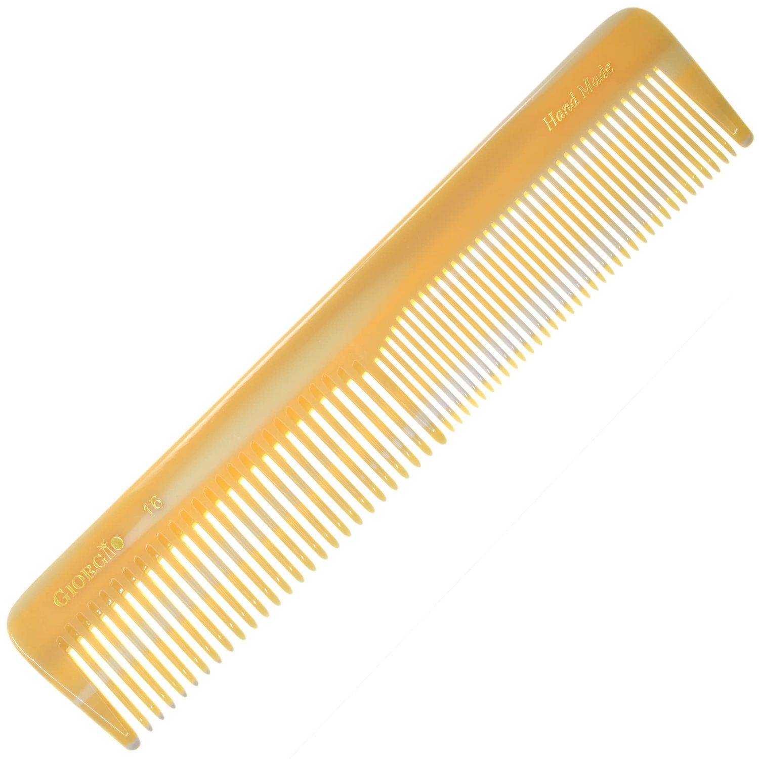 Giorgio GIVY16 Handmade Hair Comb Set - Fine and Wide Tooth Detangler for Styling, Detangling and Barber Use - Saw Cut Comb for Men and Women