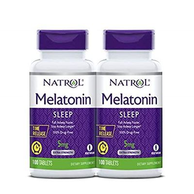 Natrol Melatonin Time Release 5mg Tablets 100 ea (Packs of 2)
