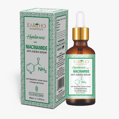 Eartho Essentials Ayurvedic Hyaluronic with Niacinamide Anti Ageing Serum 30 ML