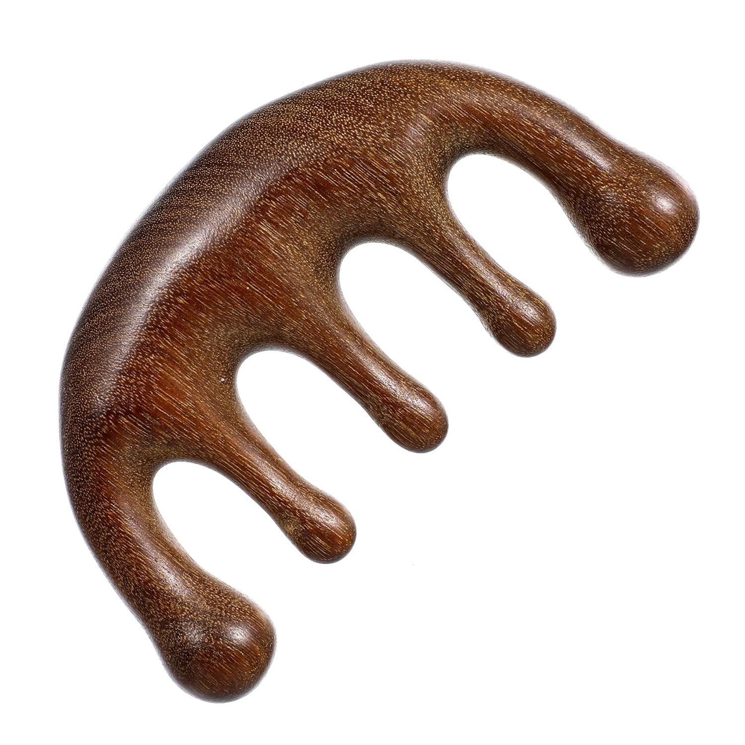 Wooden Massager Comb Scalp Stimulator Comb Head Scalp Comb with Wide Toot Sandalwood Round Tooth Comb Gua Sha for Luxurious Hair Care Fatigue Relieve Acupoint Massager