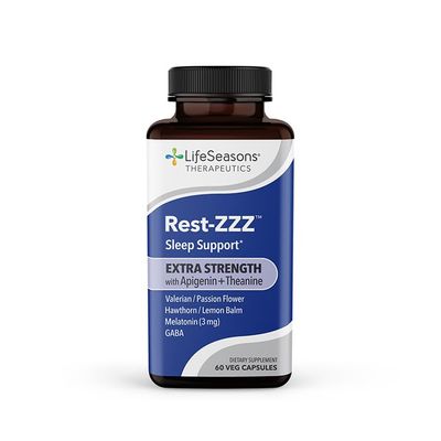 Rest-ZZZ Extra Strength - Sleep Support Supplement - Fall Asleep Stay Asleep - Calms Nervous System - Naturally Ease Muscle Tension Restlessness - Low Dose Melatonin GABA Chamomile - 60 Capsules