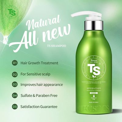 Korean Shampoo for Thinning Hair with Essential Oils, Biotin Natural Ingredients (16.9 Fl Oz 500mL)