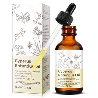 Natural Cyperus Rotundus Oil for Hair Removal,Reduces Unwanted Hair Growth,Hydrating Smooth Skin,Shrink Pores, Suitable for All Skin Types (60 ML)