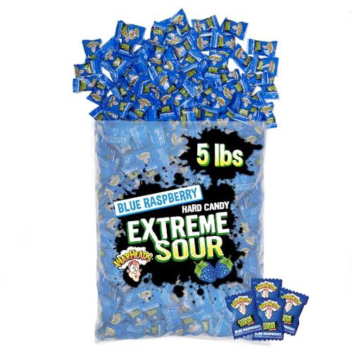 WARHEADS - Extreme Sour Hard Candy - Blue Raspberry Flavor - Perfect for Celebrations - 5 lb Bulk Bag
