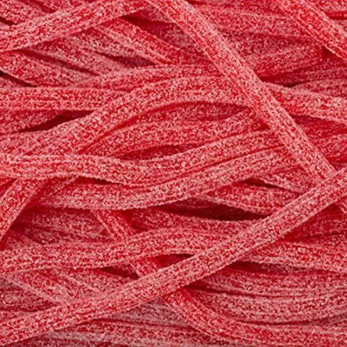 Bayside Candy Sour Straws Lace Collection - Soft Chewy Licorice Ropes Coated in Tangy Sugar (Strawberry, 1LB)