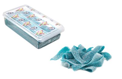 Blue Raspberry Sour Belts 3.5 Pound Box - 200 Pieces