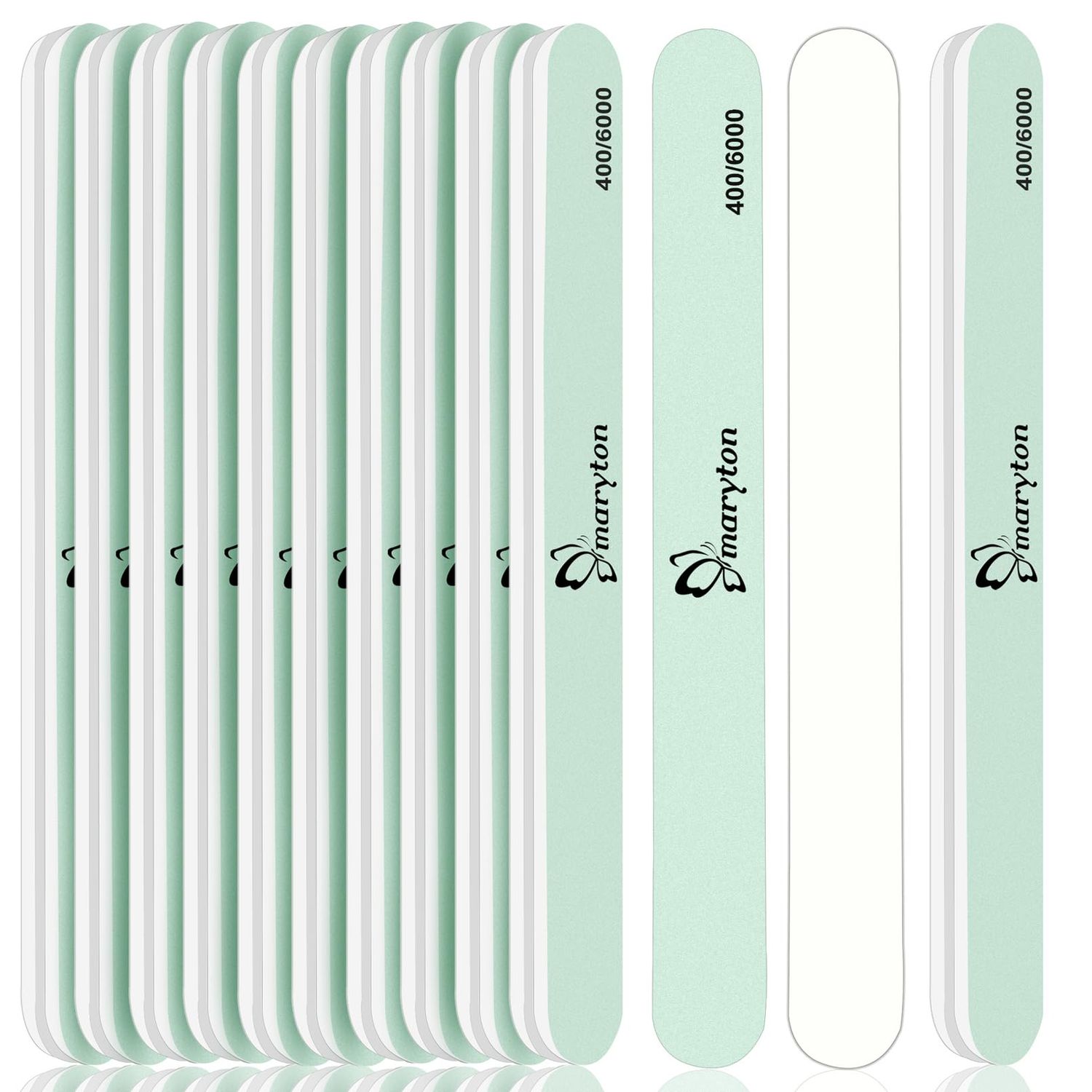 Maryton Nail Buffer and Shine Kit - 10pcs Nail Shine Buffer Blocks for Natural Nails Polisher Fingernail Buffer Buffing File 400 6000 Grit