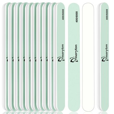 Maryton Nail Buffer and Shine Kit - 10pcs Nail Shine Buffer Blocks for Natural Nails Polisher Fingernail Buffer Buffing File 400 6000 Grit