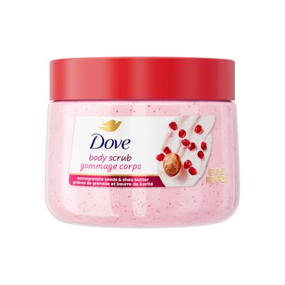 Dove Pomegranate Shea Butter Body Scrub Exfoliates and Deeply Nourishes for Smooth, Radiant Skin 15oz