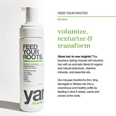 Yarok - Feed Your Roots Mousse - Volumize, Texturize Transform - Volume Enhancer - Transform Curls - Non-Sticky Non-Crunchy Formula - 100 Vegan - Gluten, Sulfate, Paraben Cruelty Free - 8oz
