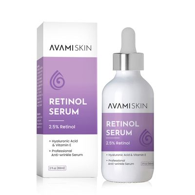 Avami Retinol Serum for Face - 2.5 Retinol Face Serum with Hyaluronic Acid Vitamin E - Hydrating, Rejuvenating Firming Wrinkle Serum for Blemishes, Dark Spots, Discoloration, Fine Lines - 2 Fl oz