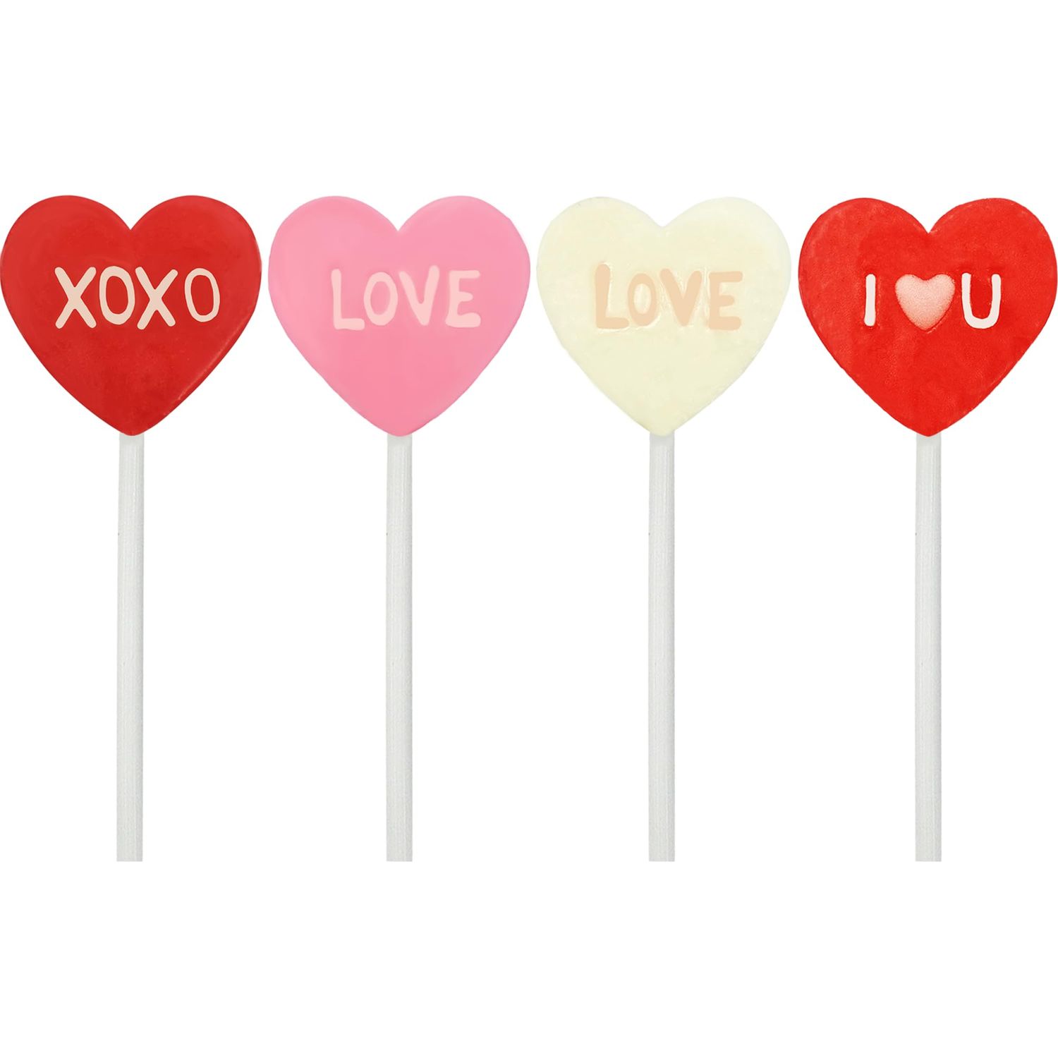 Fruidles Valentine&#39;s Lollipop Sucker, Red Lips, Be Mine Love You Heart Suckers, Individually Wrapped (24-Pack)