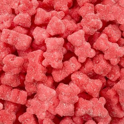 Sour Gummy Bears Candy 2-Pound Pack Gelatin-Free Pink Tutti-Frutti Teddies