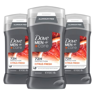 Dove MenCare Aluminum Free Deodorant for Men 3 Pack Summer Citrus Deodorant for Men 3 oz