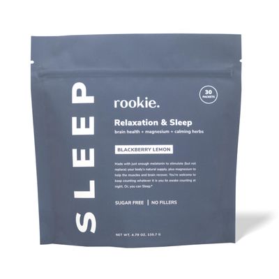 Rookie Wellness Sleep - Natural Sleep Aid with 180 mg of Magnesium Bisglycinate, 1 mg Melatonin, Valerian Root, Passion Flower to Promote Tranquility Sleep (30 Pack, BlackBerry Lemon)