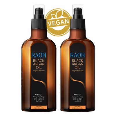 Raon Organic Argan Hair Oil Treatment 8.4 Fl Oz, PACK OF 2 - Non-Oily Non-Sticky No Residue Instant Silky Hair Repairs Damaged Hair Healthy Luscious Look Frizzy Hair Control