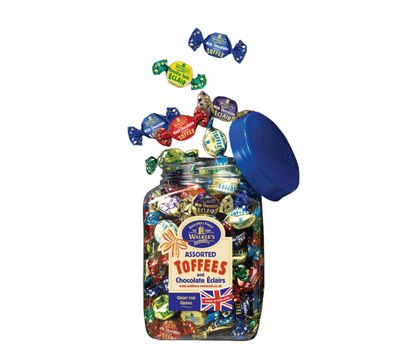 Walkers' Nonsuch Assorted Toffees Chocolate clairs Contains English Creamy, Milk Dark Chocolate Covered, Banana Split Milk Toffees Traditional British Candy 44.09 Oz (1.25kg)